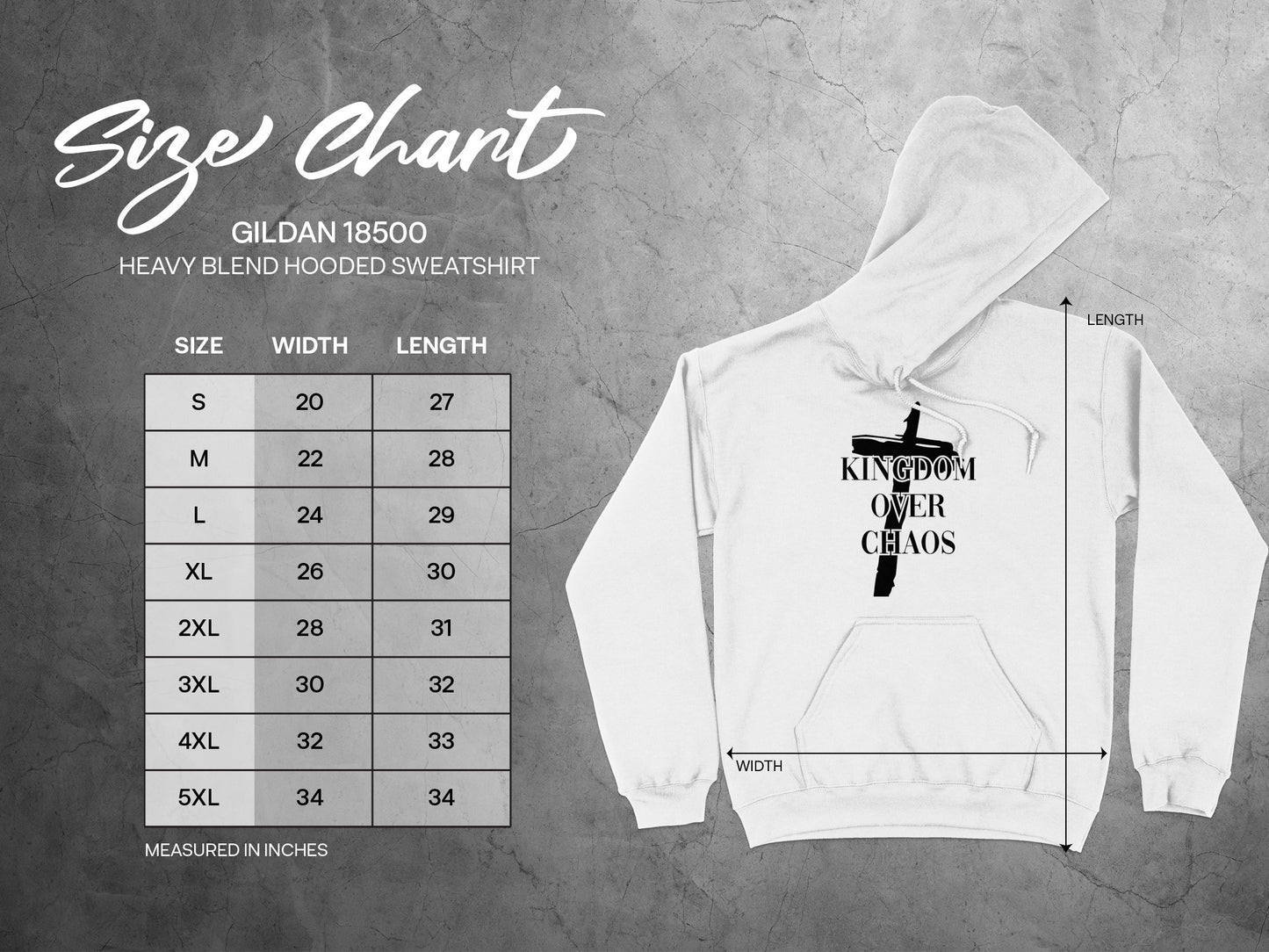 Kingdom Over Chaos Printed Hooded Sweatshirt