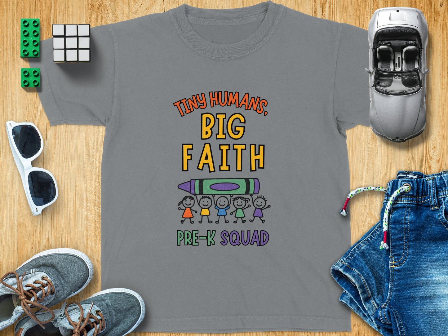 Tiny Humans Big Faith Pre-K Squad Shirt for Kids