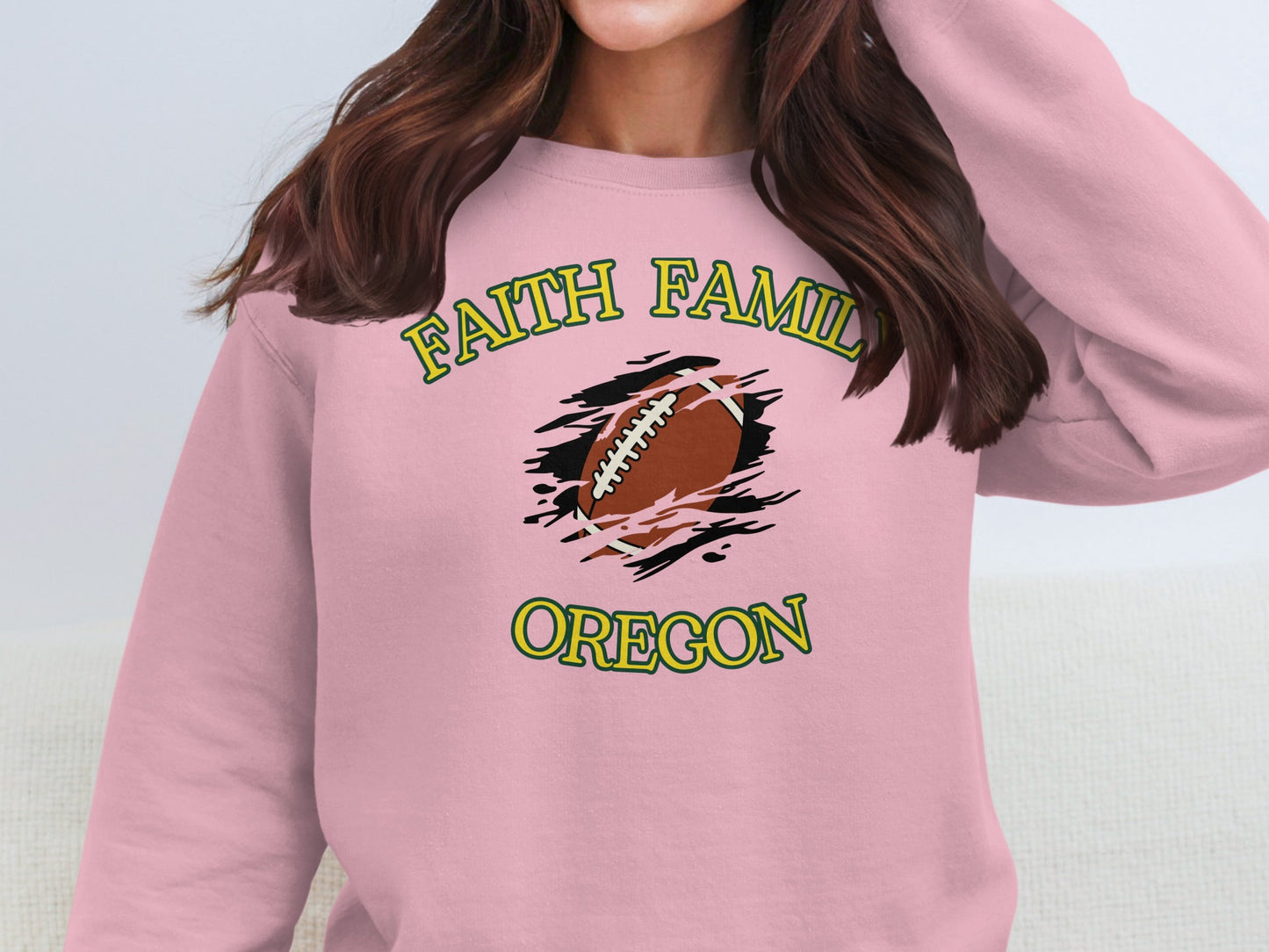 Faith Family Oregon Football Themed Top product