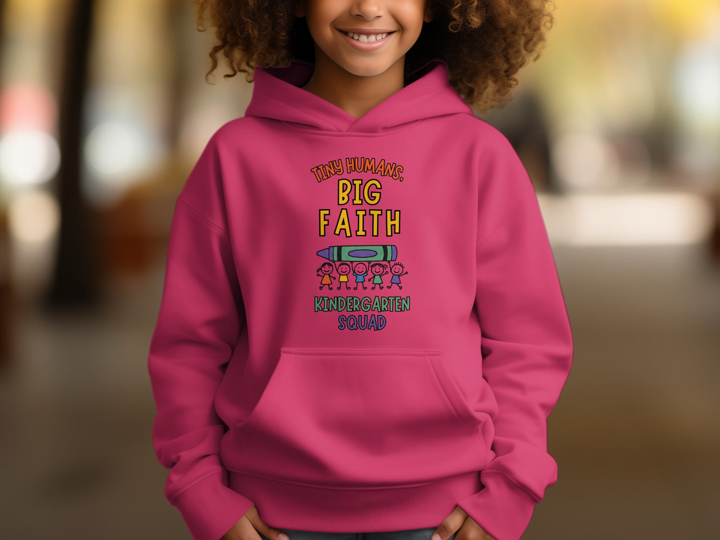 Tiny Humans Big Faith Kindergarten Squad Hoodie