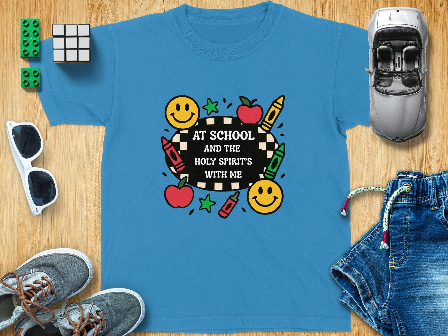 At School and the Holy Spirit's With Me Shirt