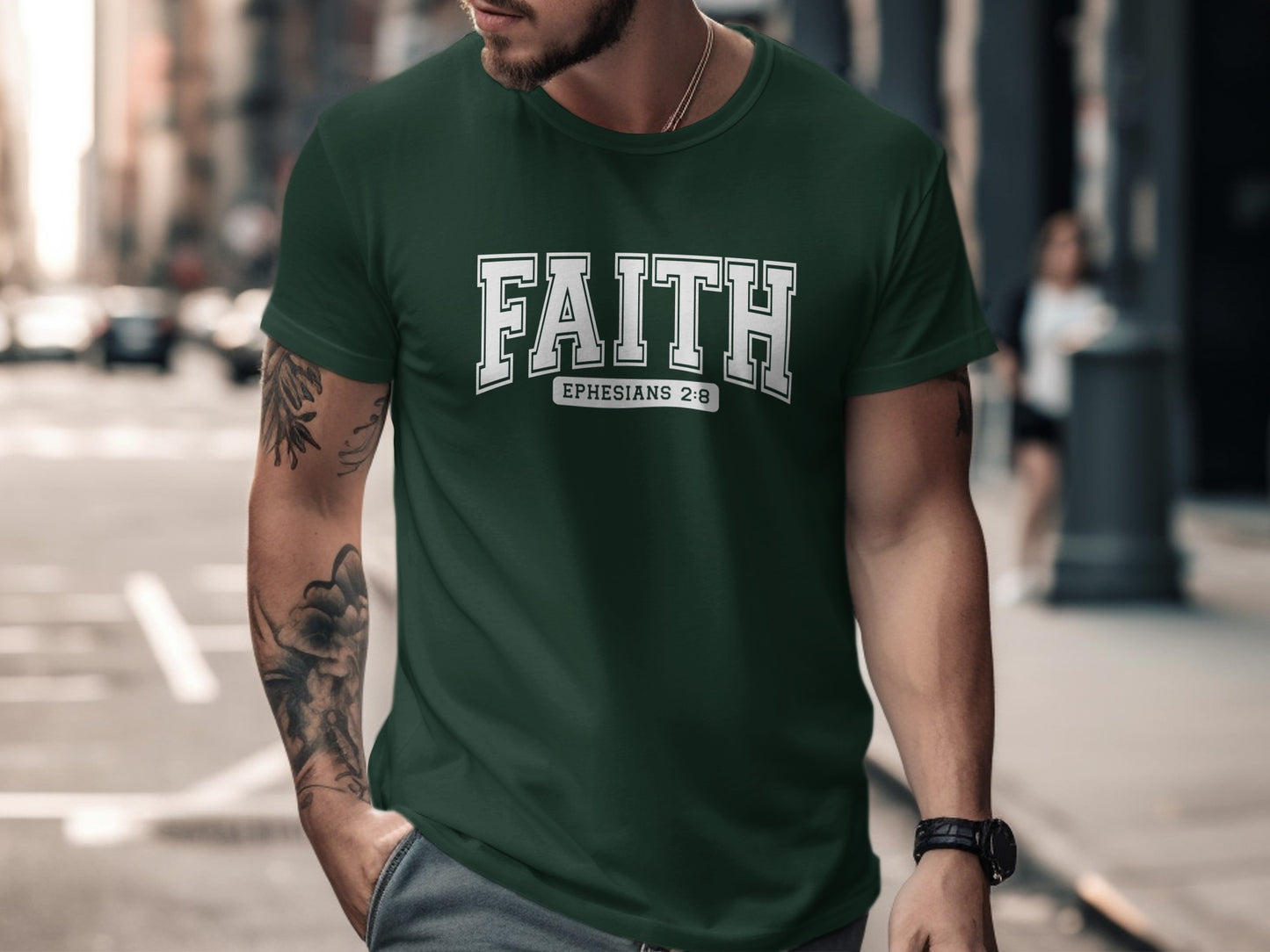 Faith Ephesians 2:8 Graphic Tee Shirt for Casual Wear