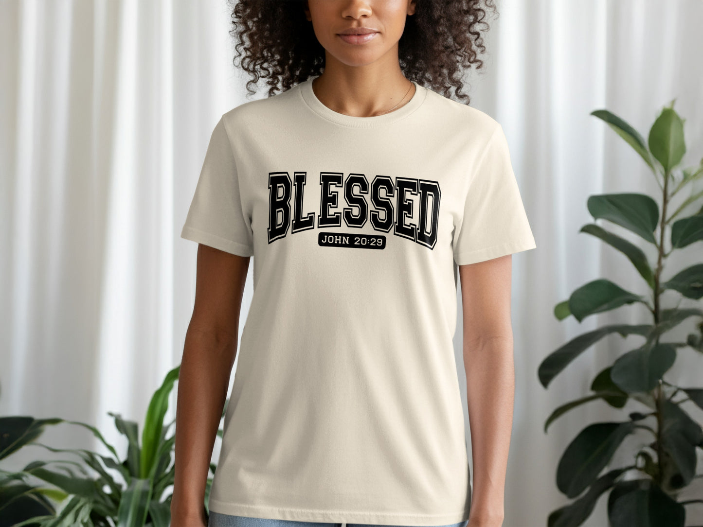 Blessed John 20:29 Graphic Statement T-Shirt