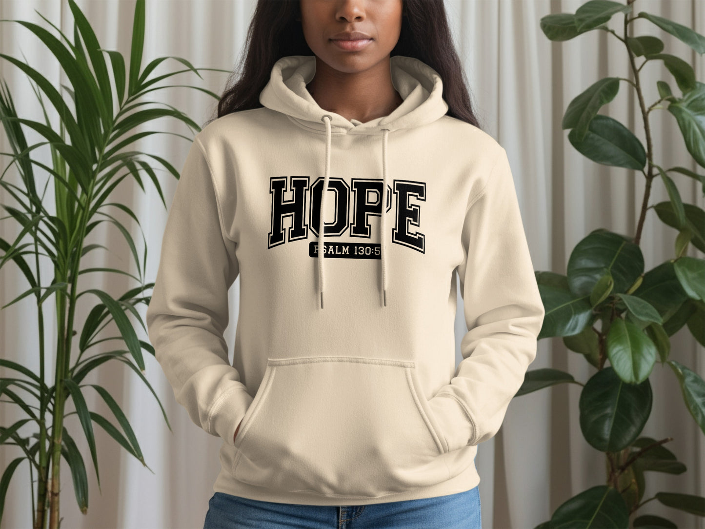 Hope Psalm 1305 Hoodie with Bold Letter Design