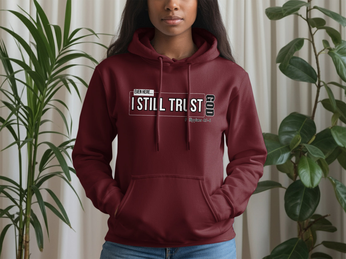 Even Here I Still Trust God Printed Hoodie product