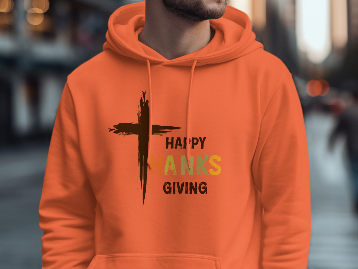 Happy Thanksgiving Cross Hoodie