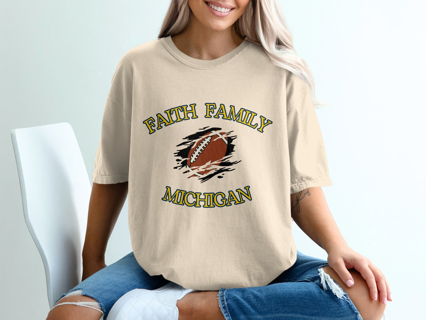 Faith Family Michigan Football Graphic T-Shirt