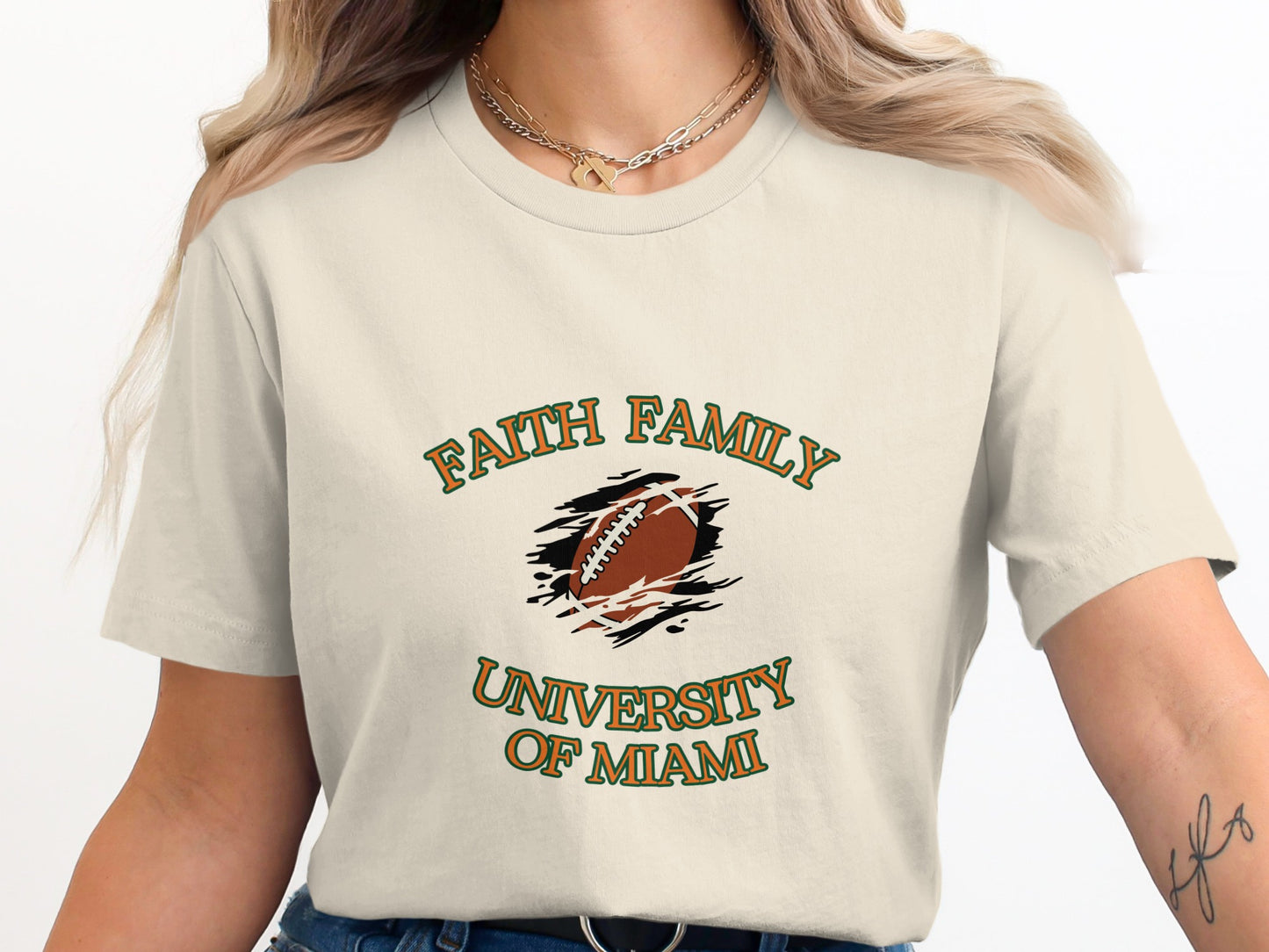 Faith Family University of Miami graphic tee