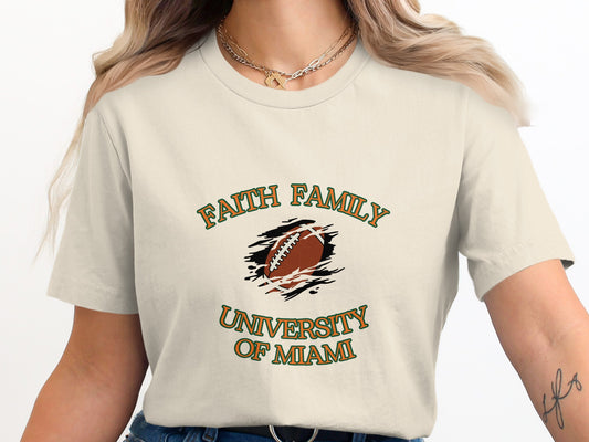 Faith Family University of Miami graphic tee