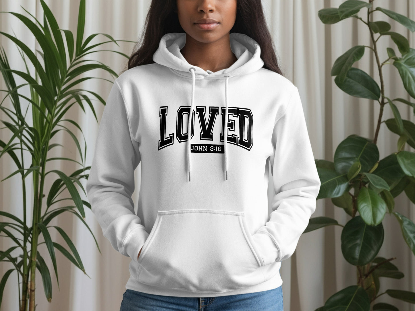 Loved John 3:16 Hoodie Inspirational Faith Apparel