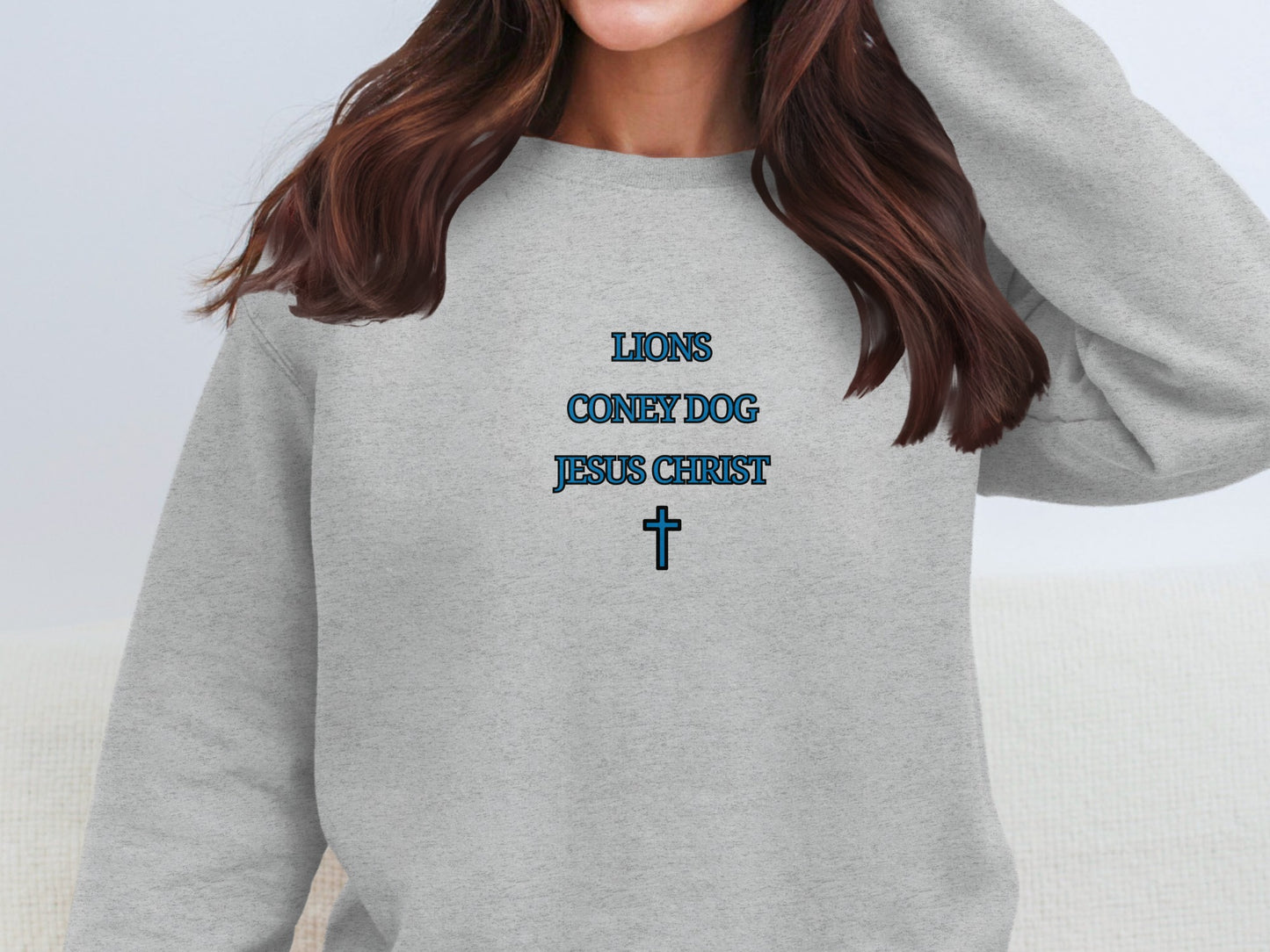 LIONS CONEY DOG JESUS CHRIST Sweatshirt apparel product