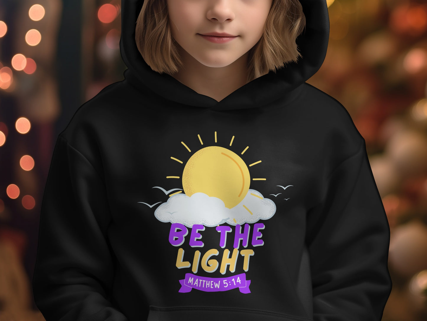 Be The Light Matthew 5:14 Black Hoodie
