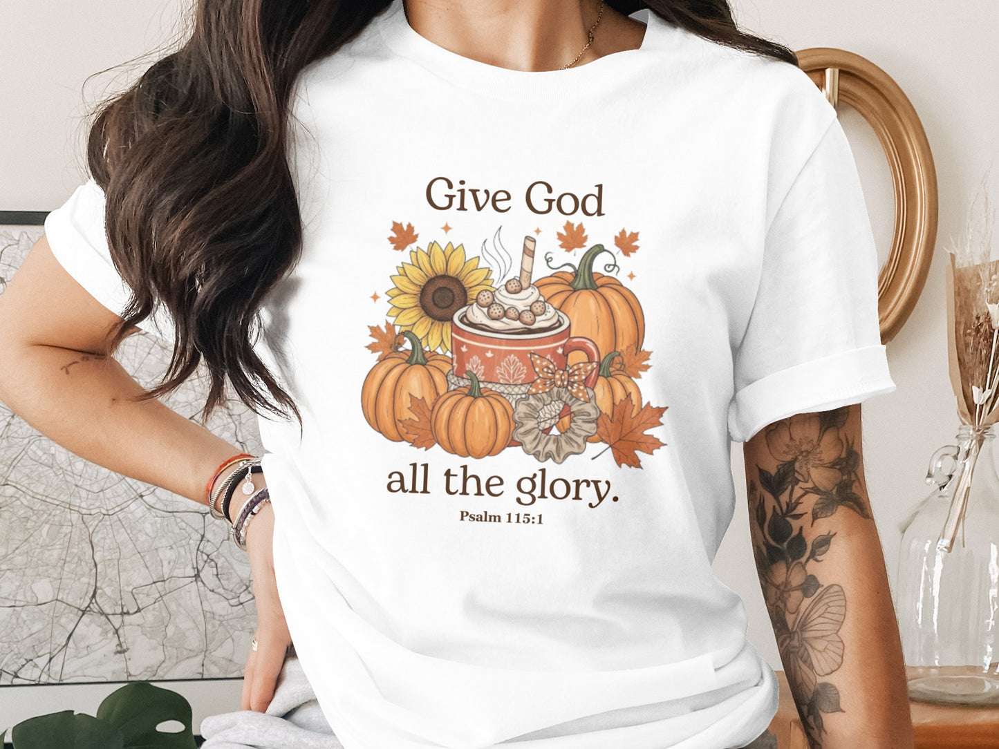 Give God All the Glory Autumn T-Shirt Psalm 115:1