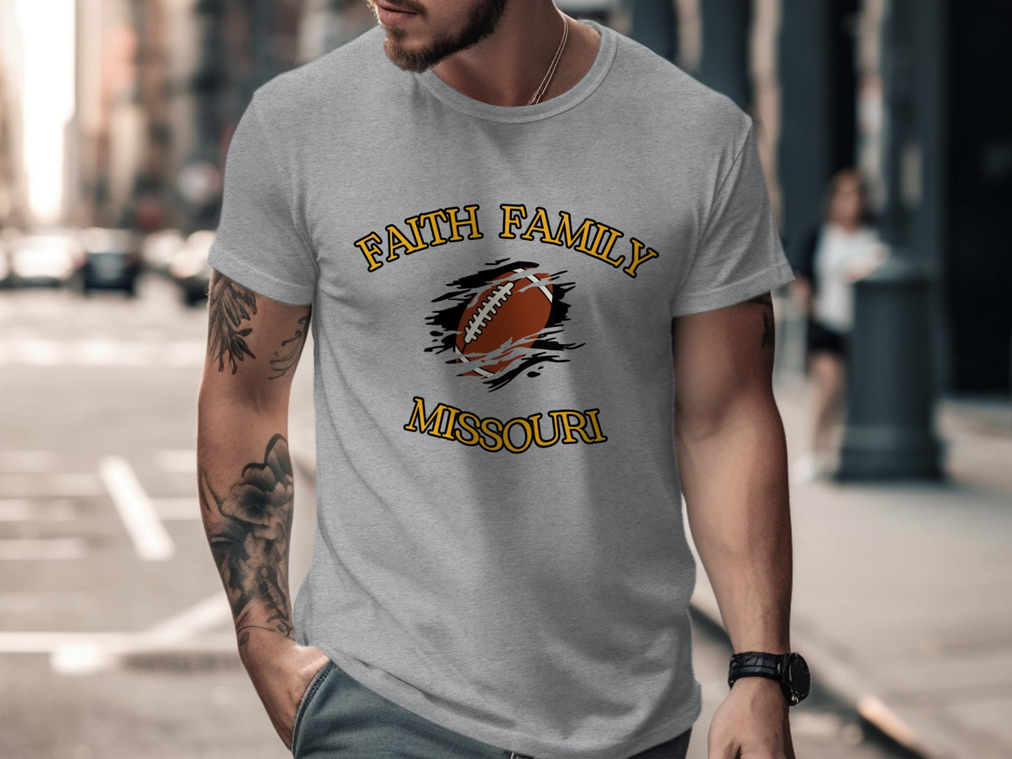 Faith Family Missouri Football Graphic Tee product