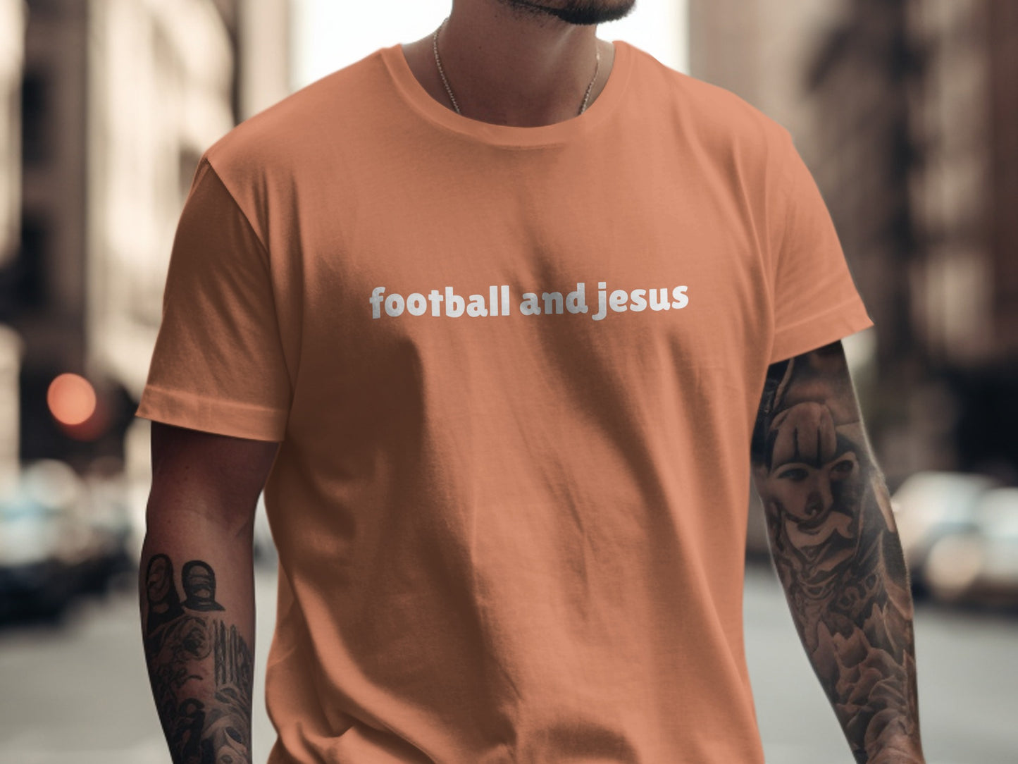 Football and Jesus Text T-Shirt product type