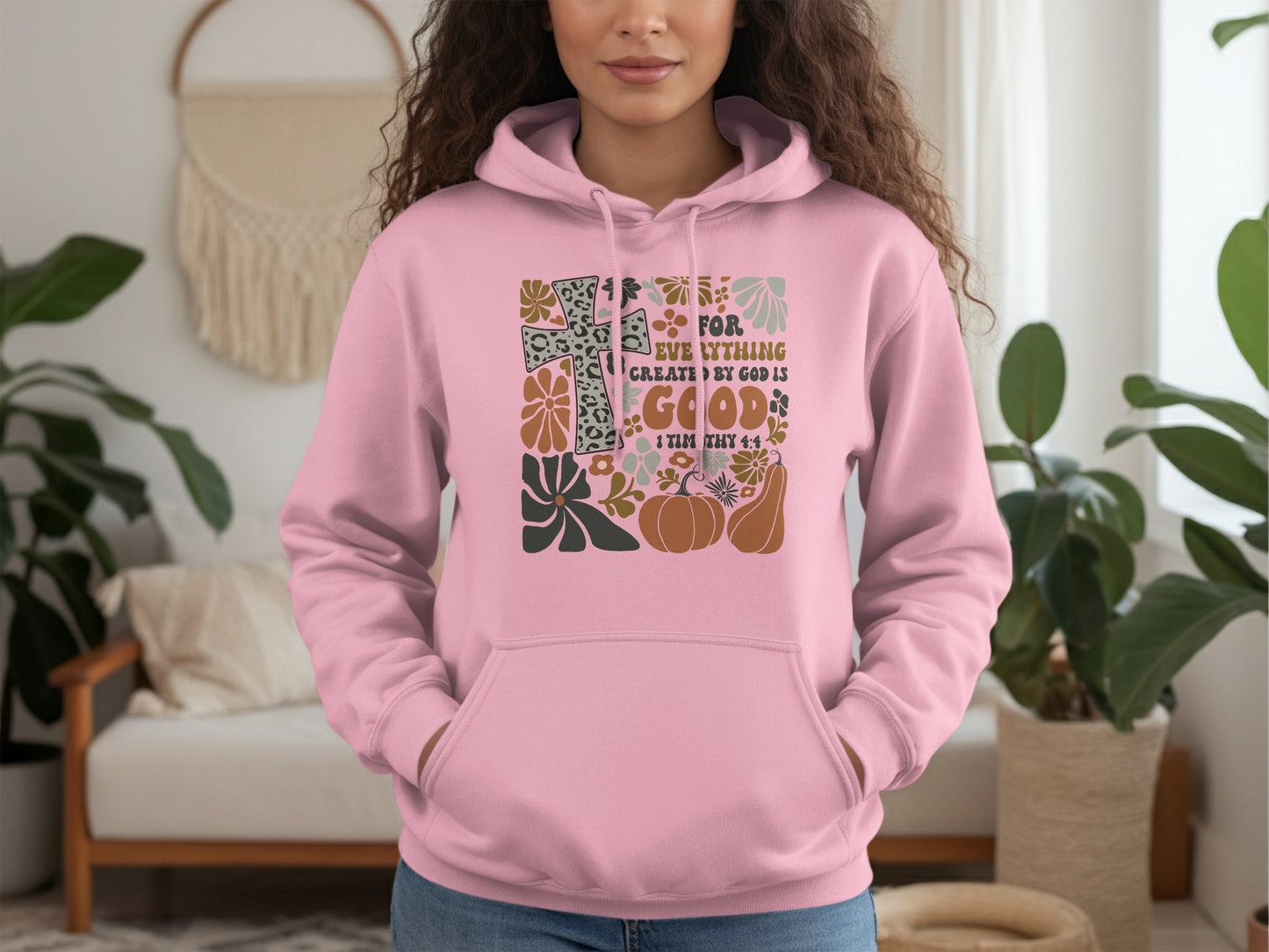 For By Him Everything Created Is Good Graphic Hoodie