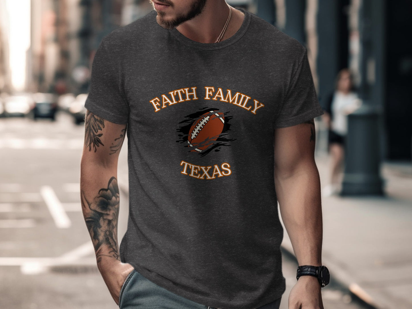 Faith Family Texas Football Graphic Tee Product