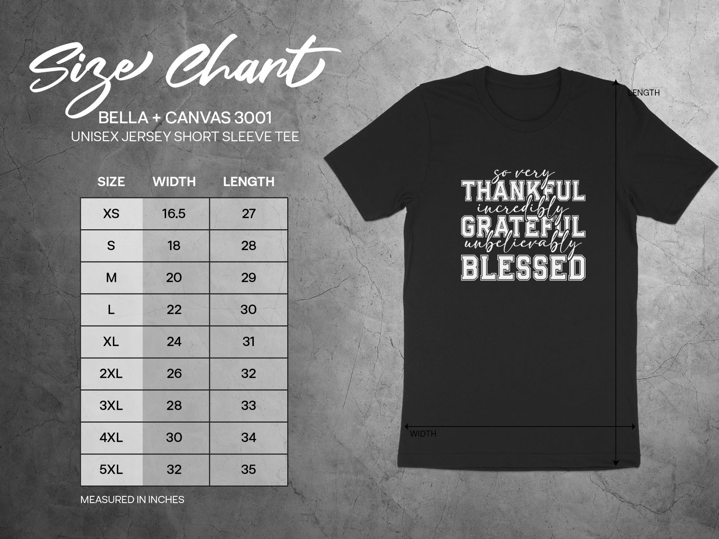 So Very Thankful Grateful Blessed Short Sleeve Tee