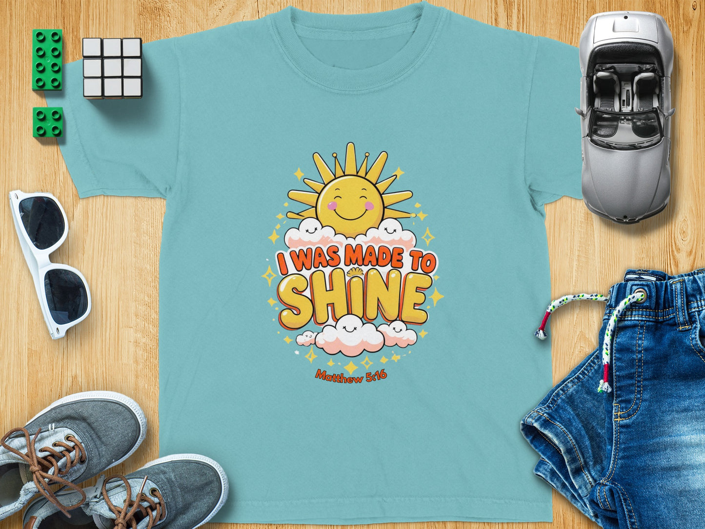 I Was Made to Shine Sun and Cloud Graphic Tee