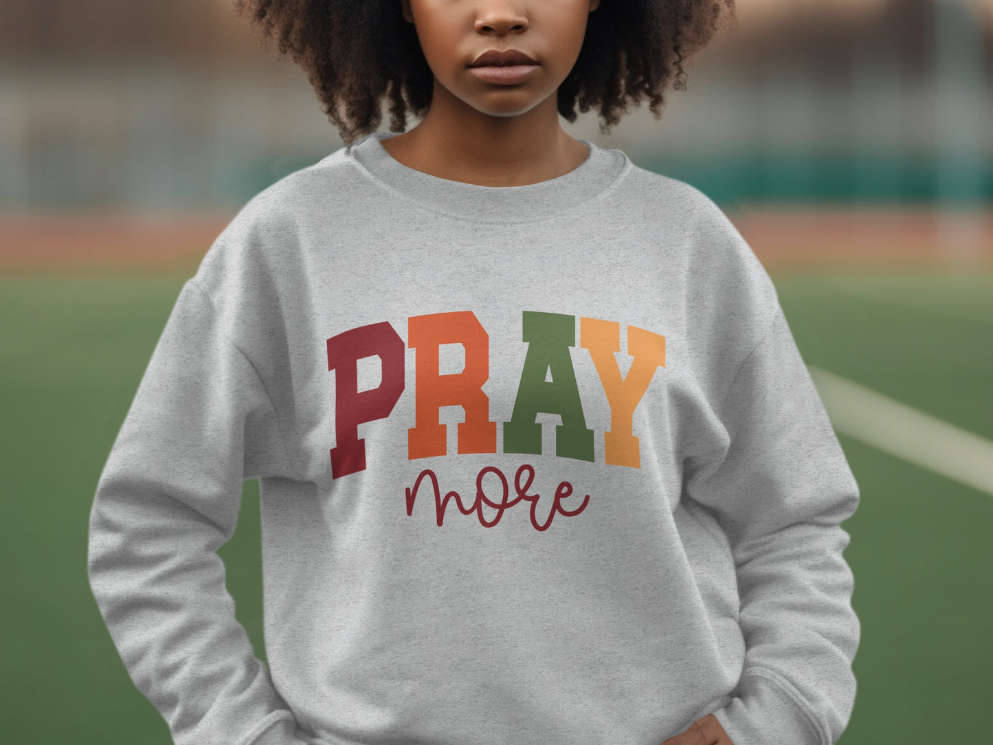 Colorful Pray More Sweatshirt Product