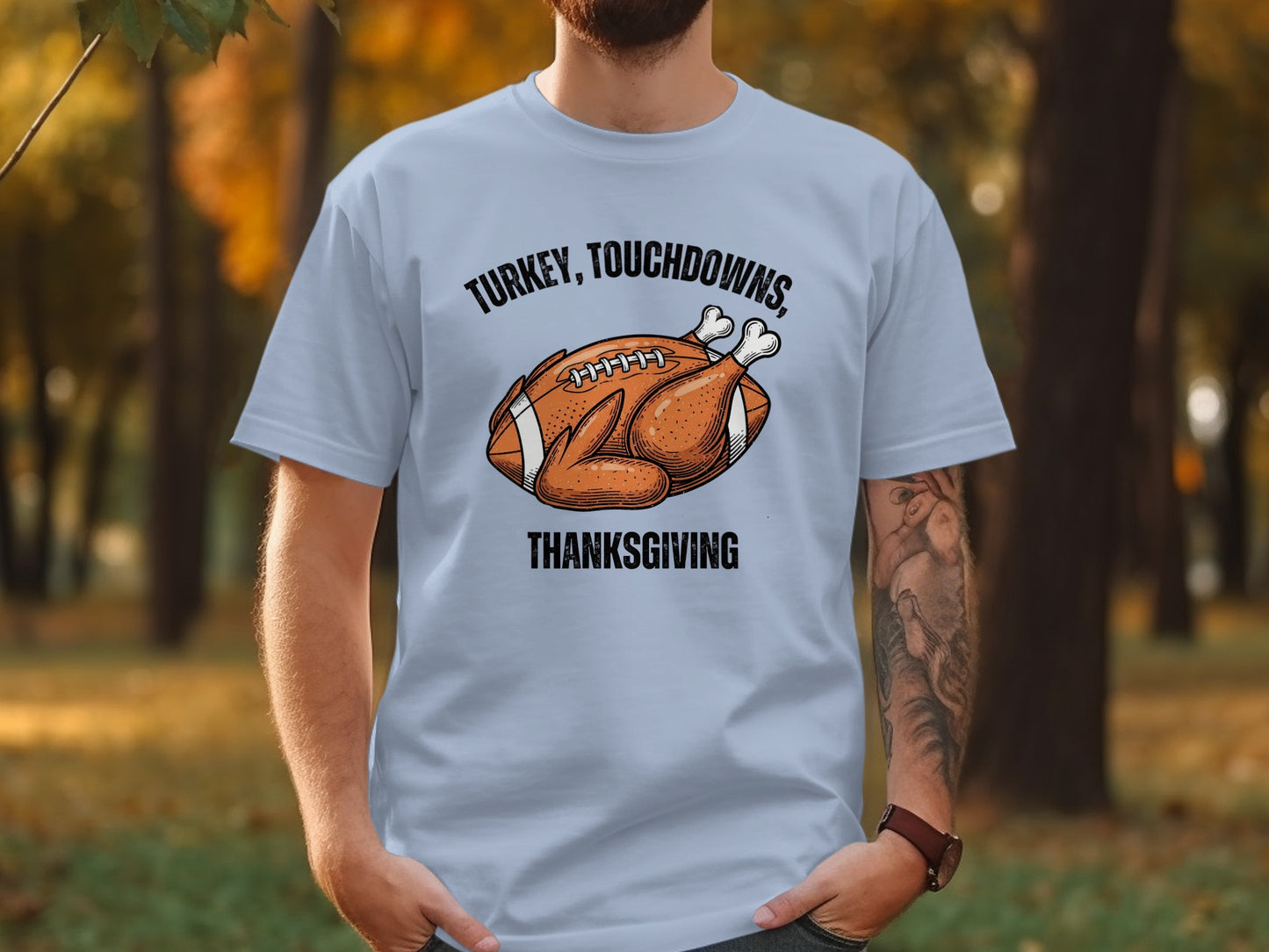 Turkey Touchdowns Thanksgiving T-shirt celebration product