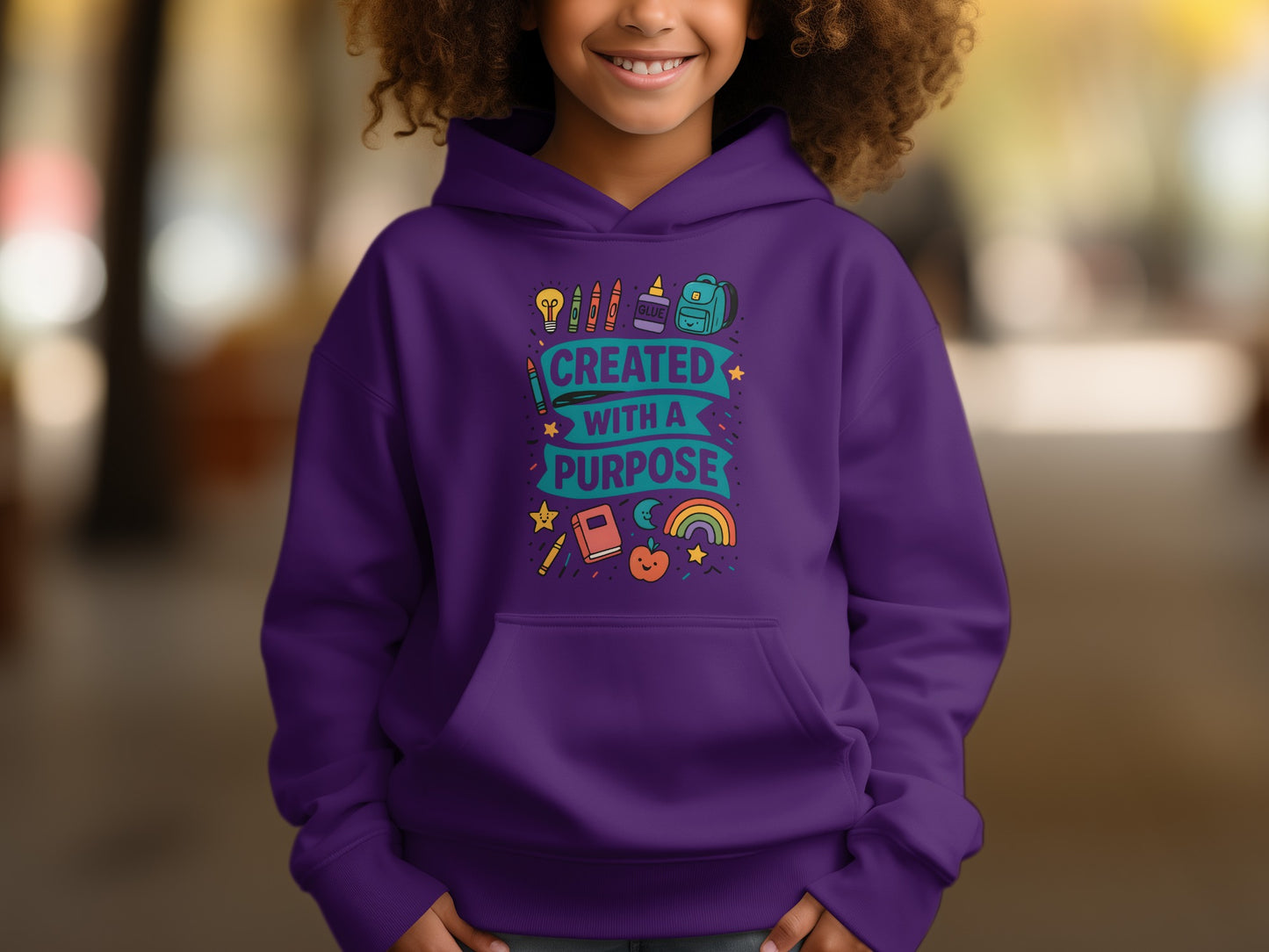 Created With A Purpose Kids Hoodie Design Product