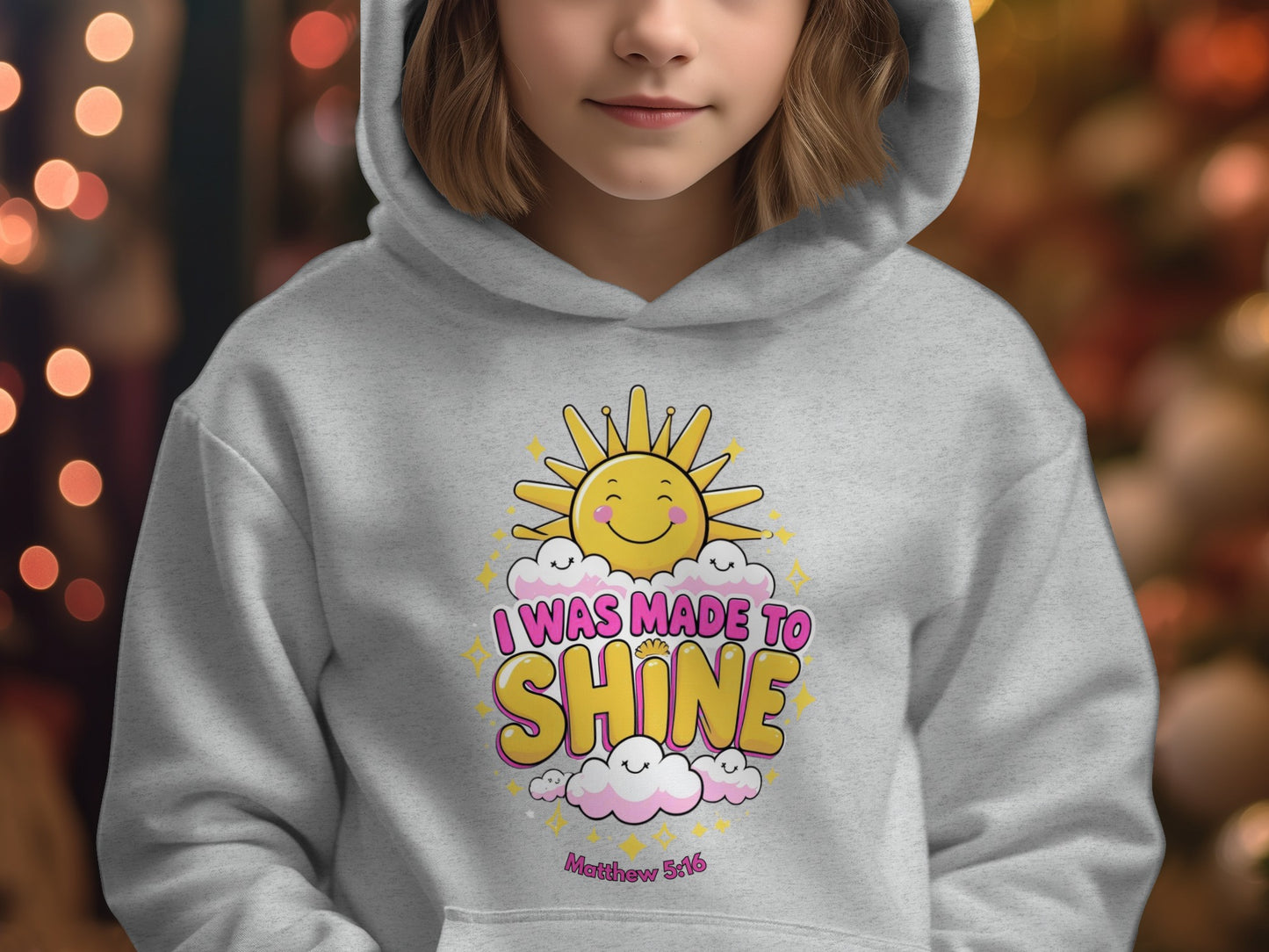 I Was Made to Shine Hoodie with Motivational Quote