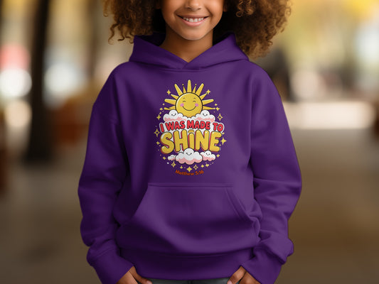 I Was Made to Shine Inspirational Kids Hoodie