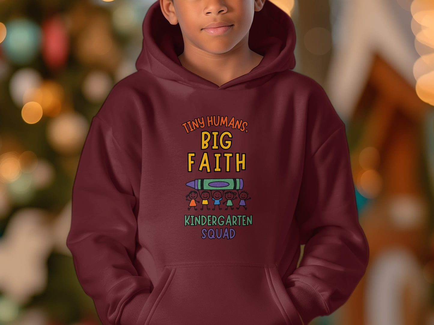 Tiny Humans Big Faith Kindergarten Squad hoodie