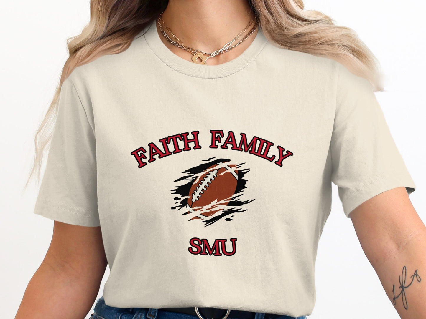 Faith Family SMU Football Graphic Tee