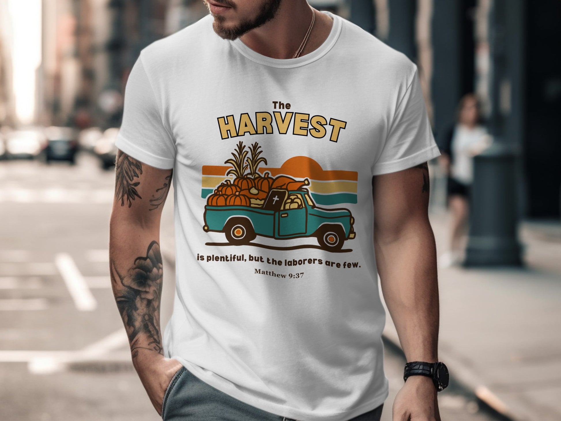 The Harvest Plentiful Laborers Few Matthew 9:37 t-shirt