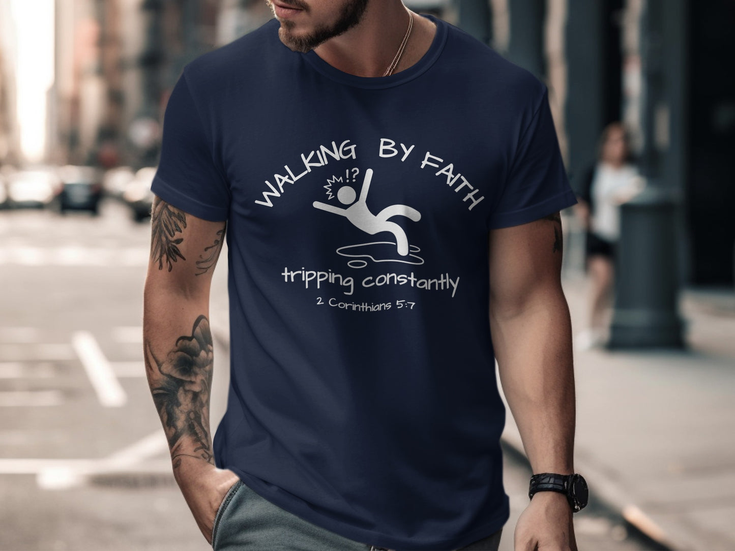 Walking By Faith Tripping Constantly Shirt product