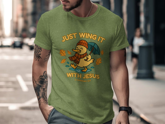 Just Wing It With Jesus 2 Corinthians 12 9 Shirt