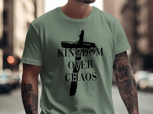 Kingdom Over Chaos graphic T-shirt trendy design