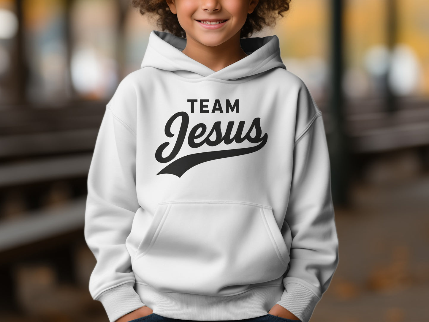 Team Jesus Hoodie with Bold Script for Stylish Look