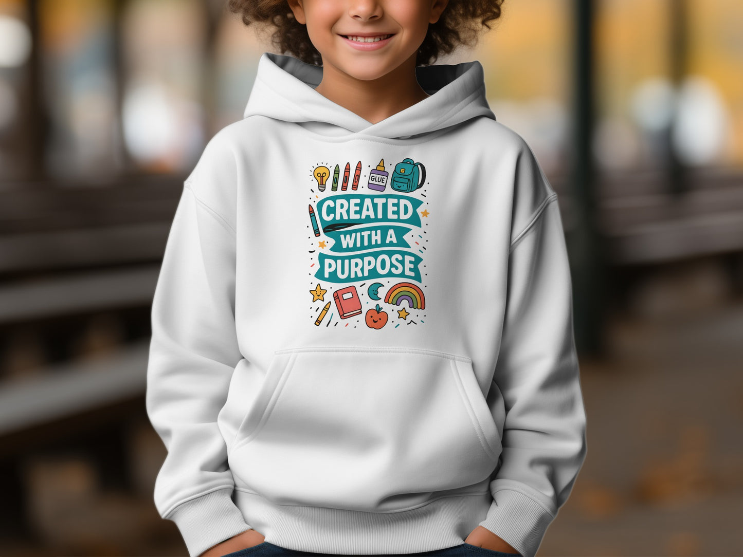 Created With A Purpose Hoodie for Kids