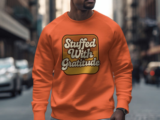 Stuffed With Gratitude Graphical Sweatshirt