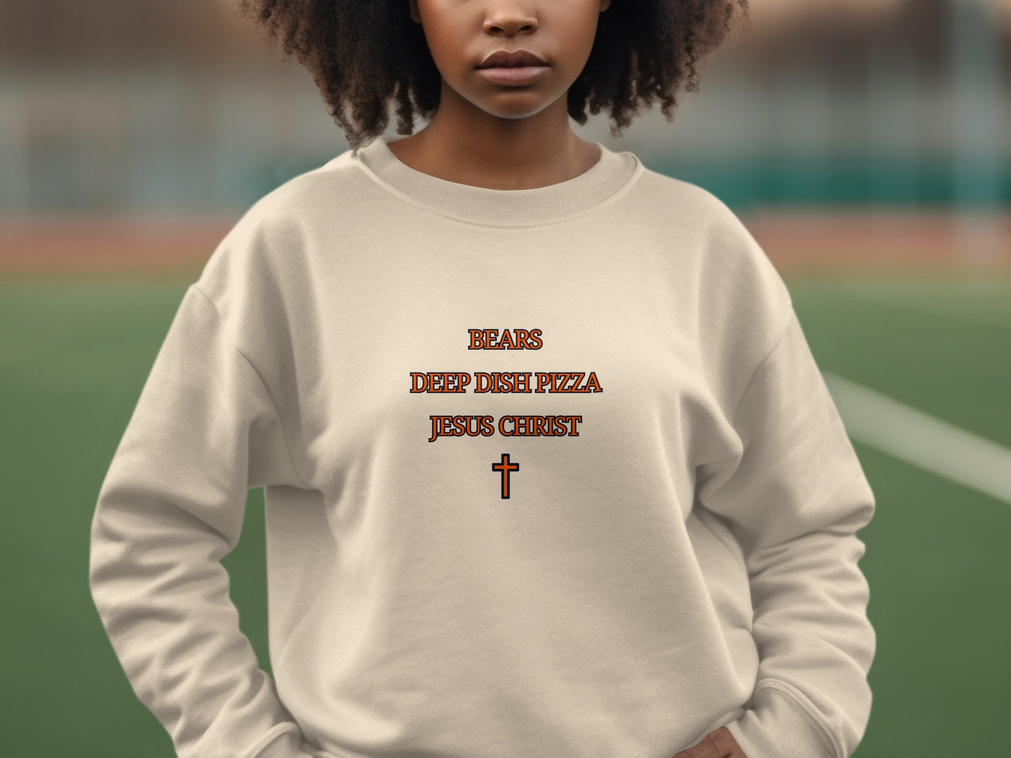 Bears Deep Dish Pizza Jesus Christ sweatshirt product
