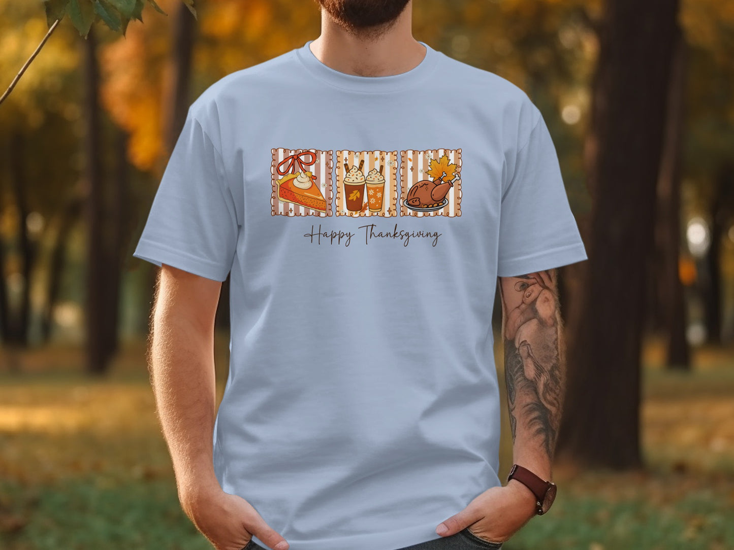Happy Thanksgiving Vintage Design Men's Shirt