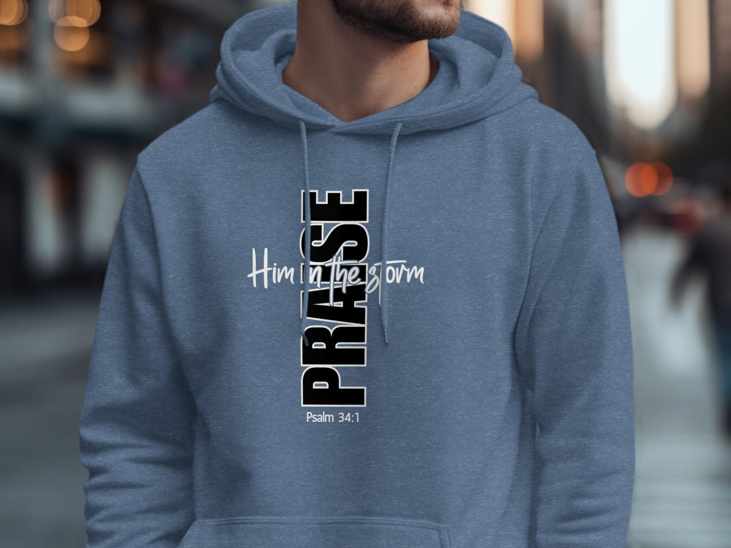 Him in the Storm Praise Psalm 34:1 Hoodie product