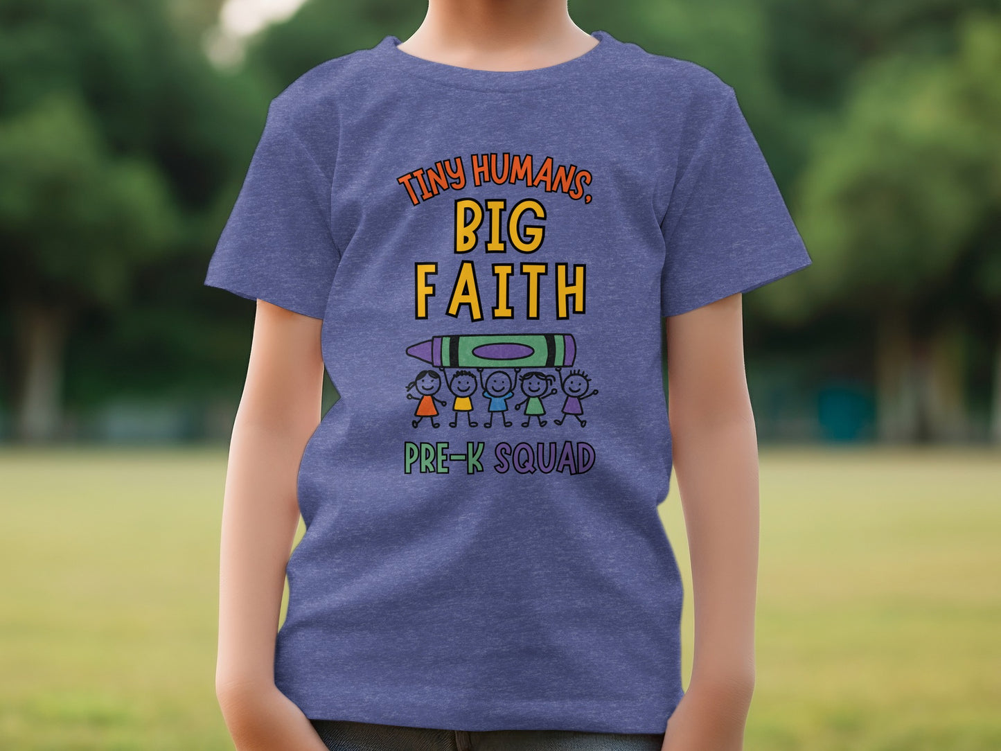 Tiny Humans Big Faith Pre-K Squad Shirt Fun Apparel