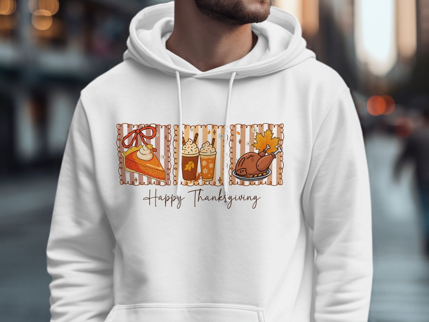 Happy Thanksgiving Hoodie with Festive Fall Design