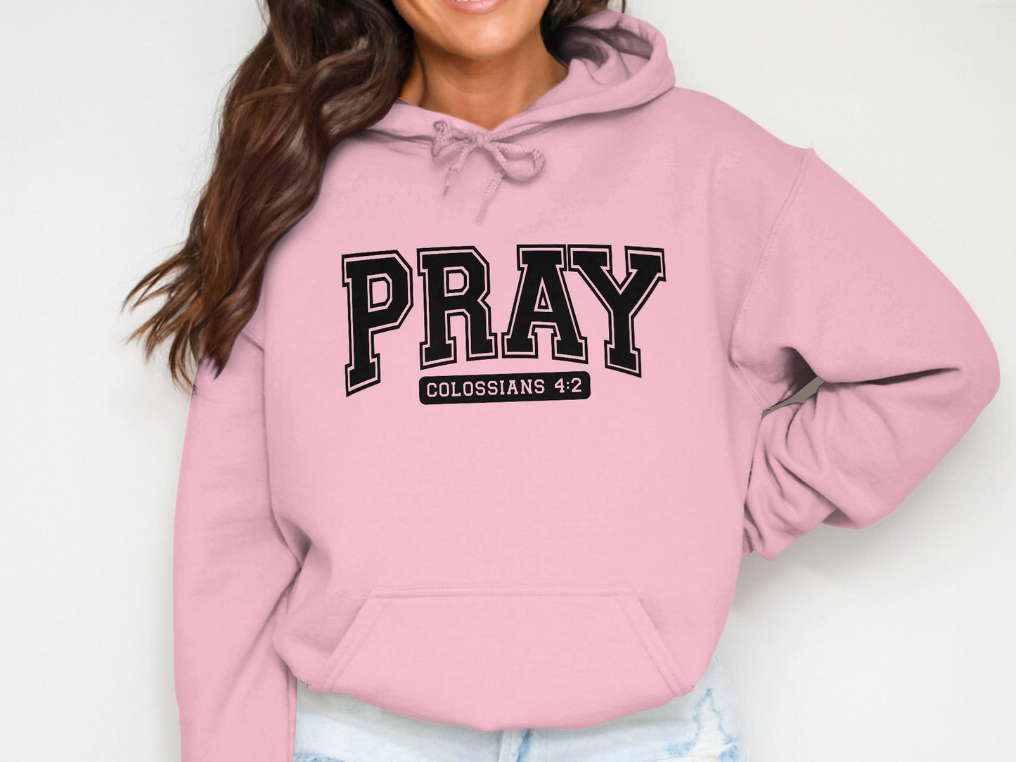 PRAY Colossians 4:2 Inspiring Pink Hoodie product