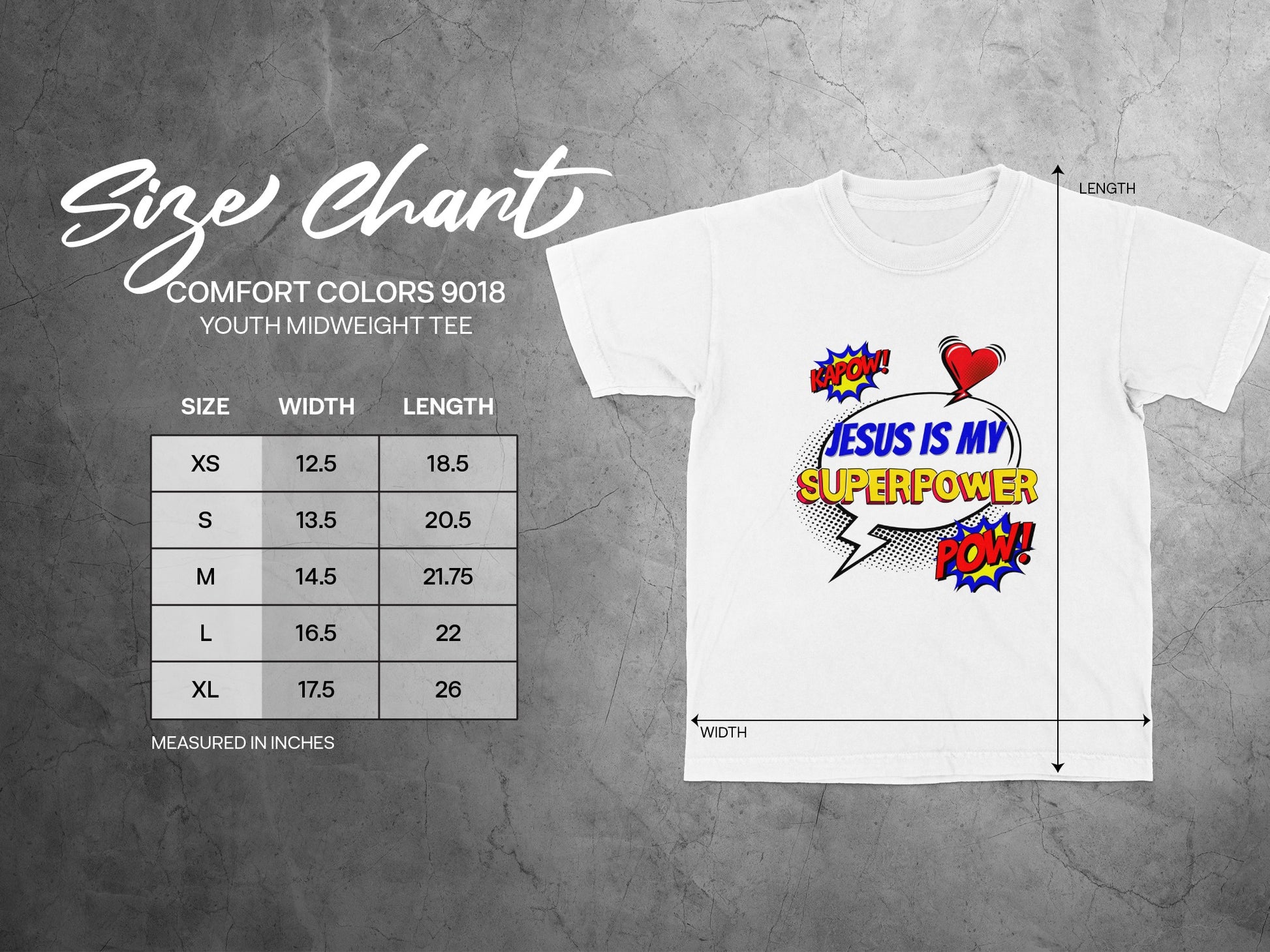 Jesus Is My Superpower Youth Midweight Tee