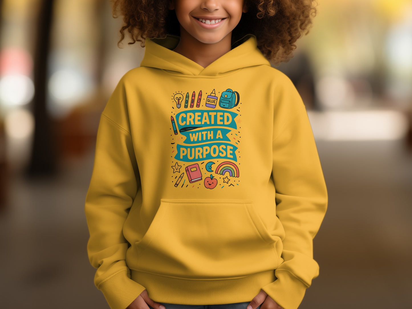 Created With A Purpose Colorful Youth Hoodie product