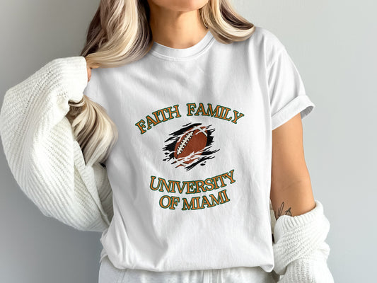 Faith Family University of Miami Football Tee