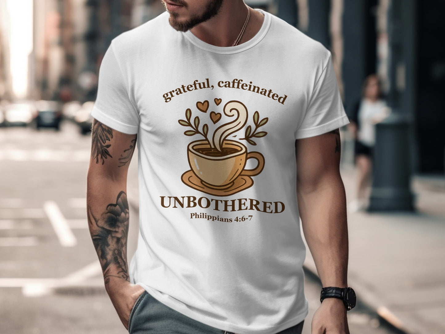 Grateful Caffeinated Unbothered Coffee Cup Shirt product
