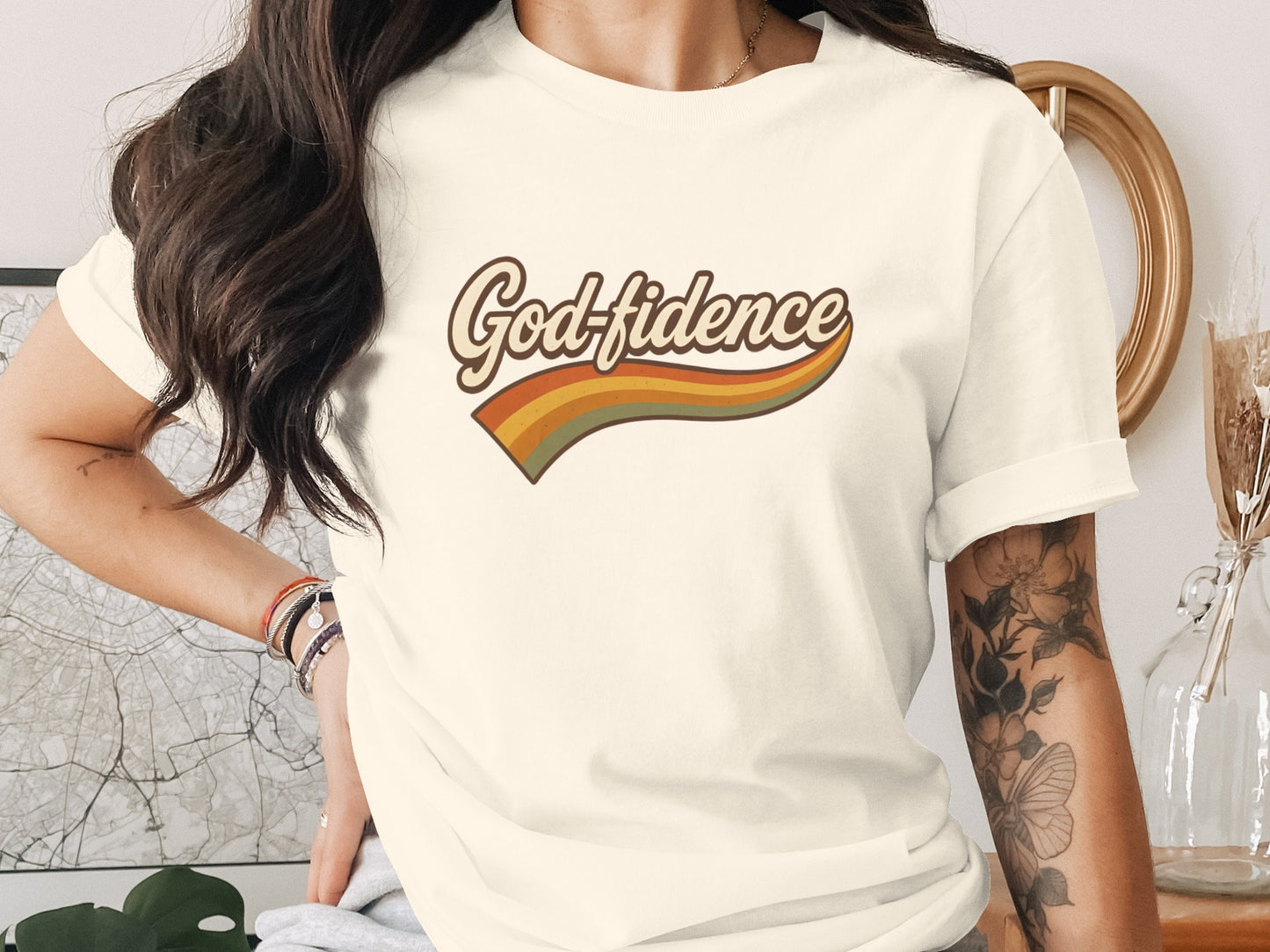 Godfidence Design Retro Style Tee Shirt Product