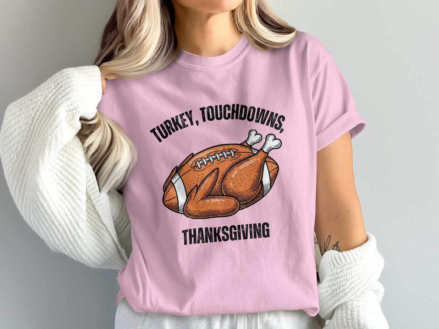 Turkey Touchdowns Thanksgiving T-Shirt