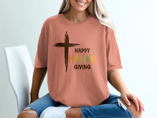 Happy Thanksgiving Cross Design T-shirt product